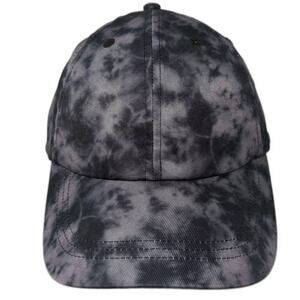 Apana Baseball Cap Black Gray One Size Tie Dye Slideback Pattern Adjustable Hat
